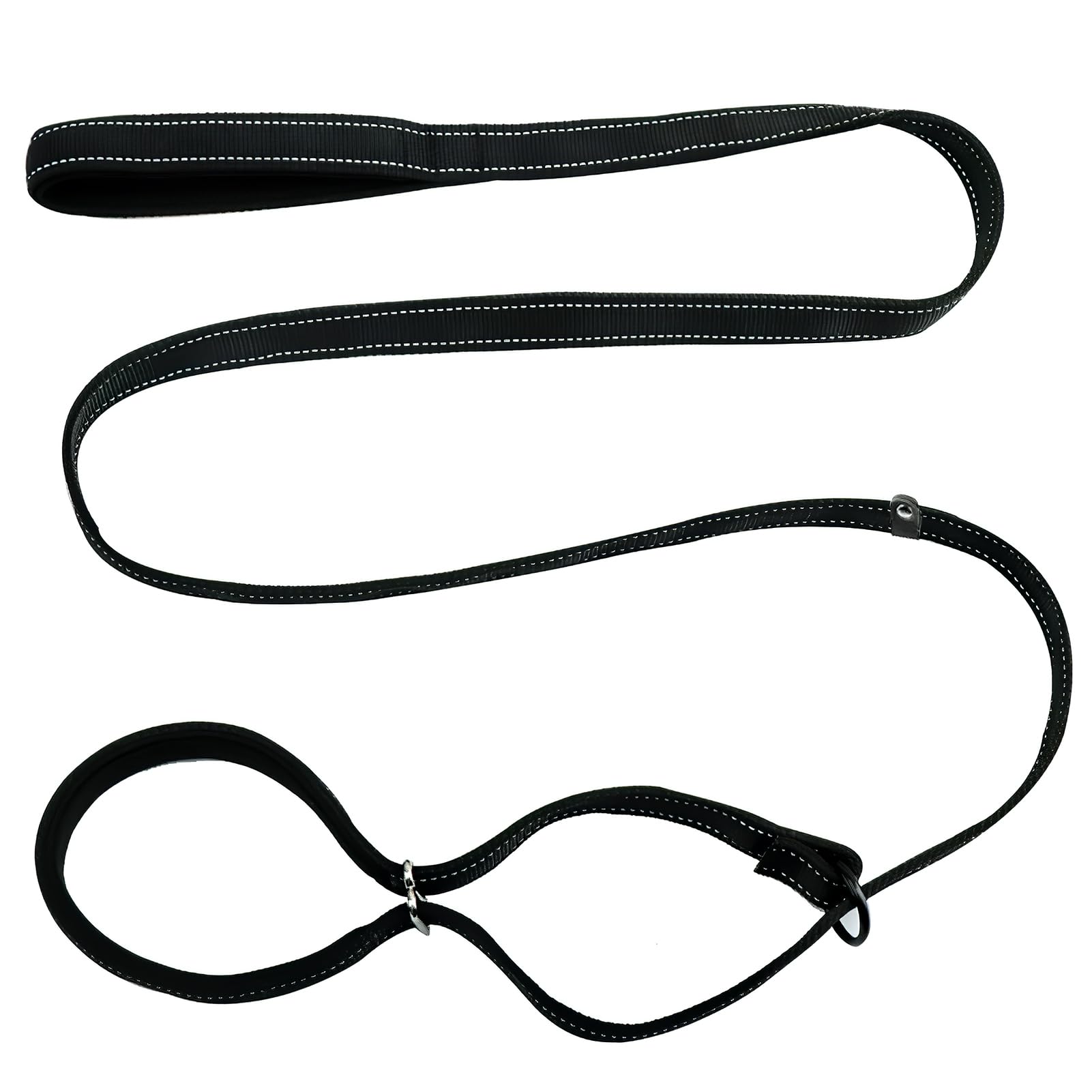 Anti Pull Dog Lead, Figure of 8 Training Leash with Soft Padded Handle, Nose Support & Adjustable Slip Rope for Small Medium Dogs Walking