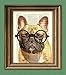 Grouchy McPoutypants the French Bulldog with round glasses illustration beautifully upcycled dictionary page book art print