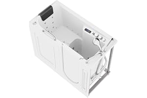 ANZZI Walk In Tub, 53" x 27", Right-Drain, Air & Whirlpool Massage Jets, Quick Fill with 6‑Setting Handheld Shower, Aromatherapy, Bath Pillow, LED Light | 2753FLWR