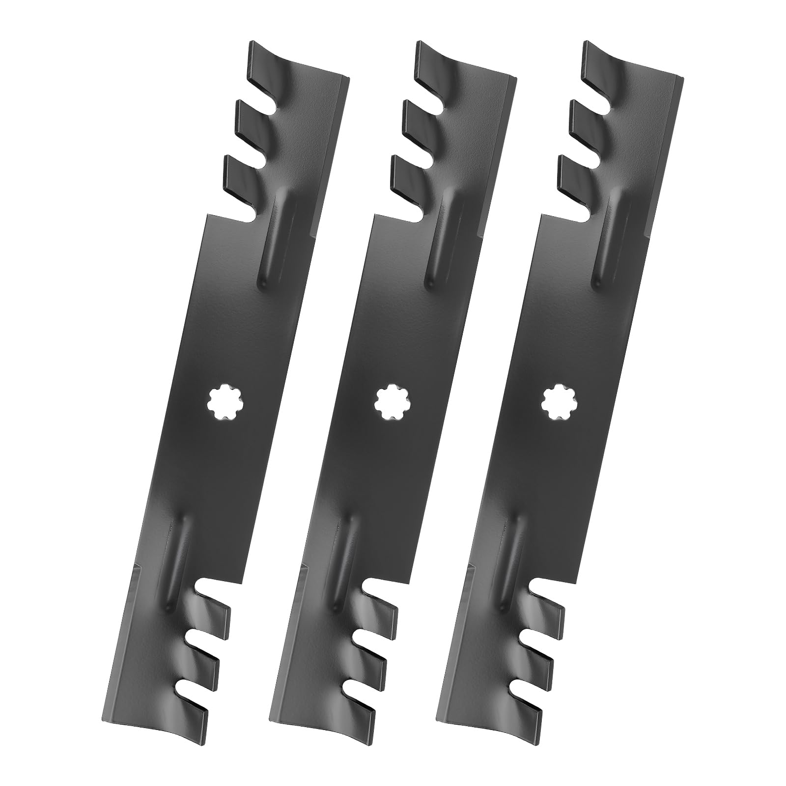 Photo 1 of Belleone D140 Blades Compatible with John Dee re 48 inch Mower, GY20852 Mower Blades Replaces for GX21784 AM137757 AM141035, E160 E170 D155 E140 LA145 LA130 Z255 Z355E S170, 3 Pack