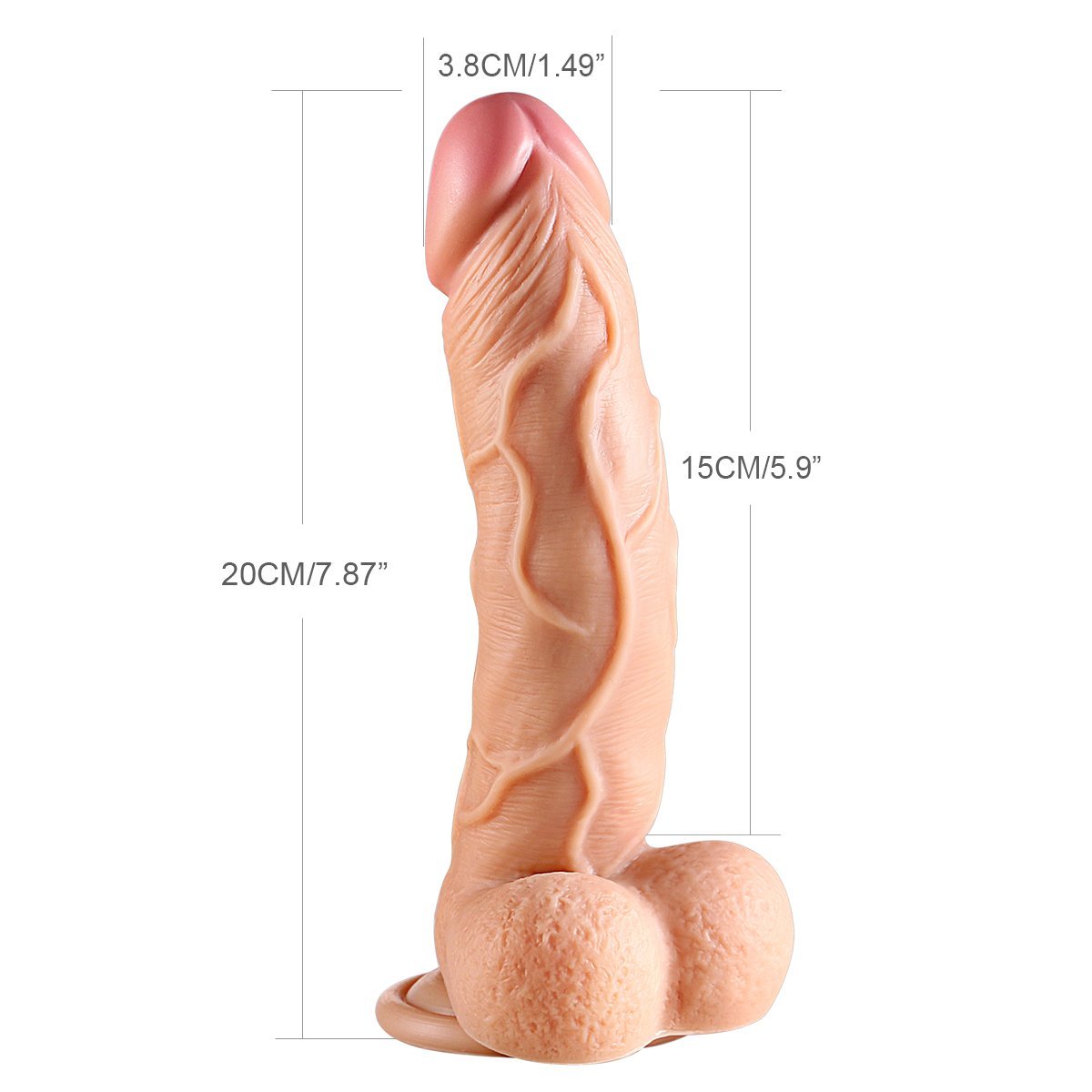 Sexy Slave Silicone Realistic Dildo - with Built-in Flexing Vertebrae & Strong Suction Cup,Lifelike Head & Veins,7.9 Inch Dong