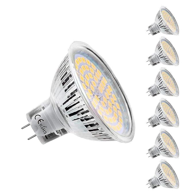 Lightone MR16 LED Lampen Birnen, Warmweiß, 5W GU5.3 LED Bulbs, ersetzt 45W Halogan Lampen, 450lm, 12V AC / DC, 2800 Kelvin, 1