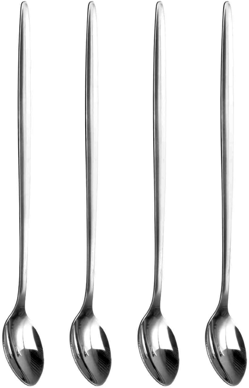 Premium Quality Cafe Latte Spoons - Long Handle Stainless Steel Spoons - Ideal for Lattes & Ice Cream Sundaes by Kitchen Stars (4)