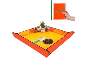 ONLYSUKI Extra Large Repotting Mat for Indoor Plants Transplanting and Potting Mix Mess Control, 39.5" X 39.5" Portable Gardening Tray Plant Planting Potting Mat Garden Gifts for Women Grandma Birthday Gift