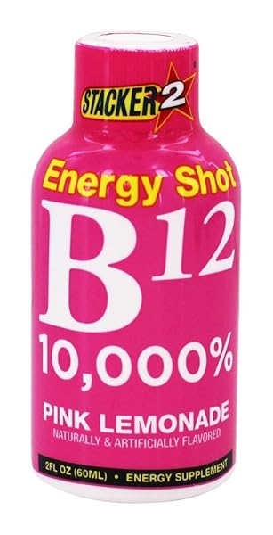 STACKER 2 – B12 10,000% ENERGY SHOT PINK LEMONADE – 2 FL. OZ.