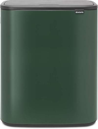 Brabantia Bo Touch Bin 2 x 30L Pine Green Soft-Touch Dual Compartment