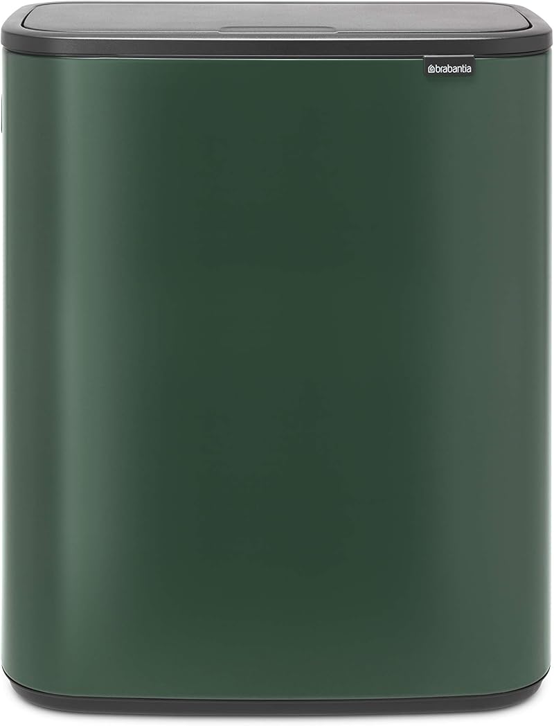 Brabantia Bo Touch Bin 2 x 30L Pine Green Soft-Touch Dual Compartment