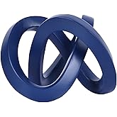 PlivBloom Knot Geometric Sculpture Decor,Mid Century Modern Abstract Figurines,Home Decor Statue,Bookcase Decor,Decorative Accents for Living Room, Coffee Table, Office Desktop, Shelf (Blue)