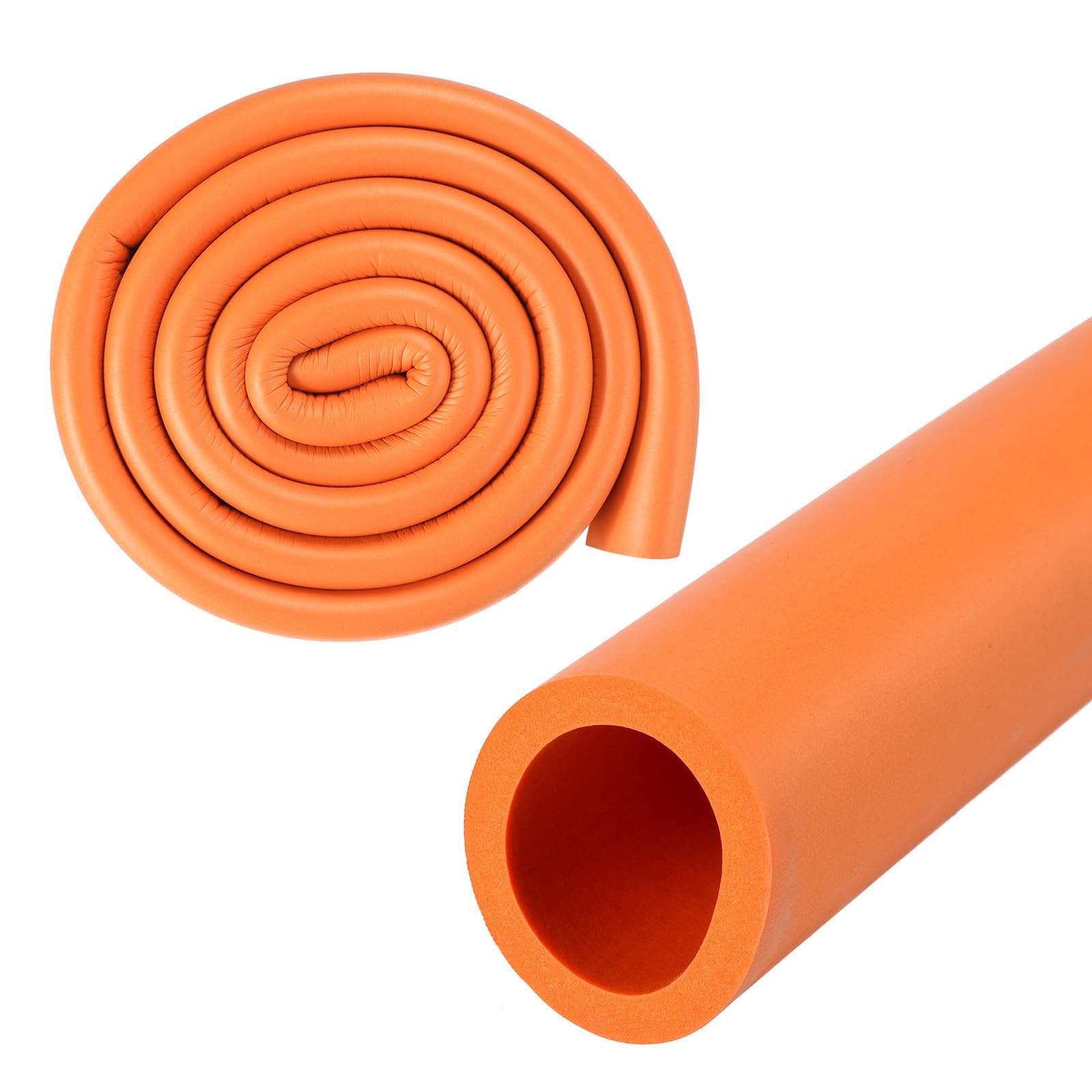 M METERXITY Pipe Insulation Tube, 32mm ID 44mm OD 3.3Ft 1m Length, Soft Flexible Tubing for Handle Grip Support/Guitar Stand/Roof Racks [Orange]