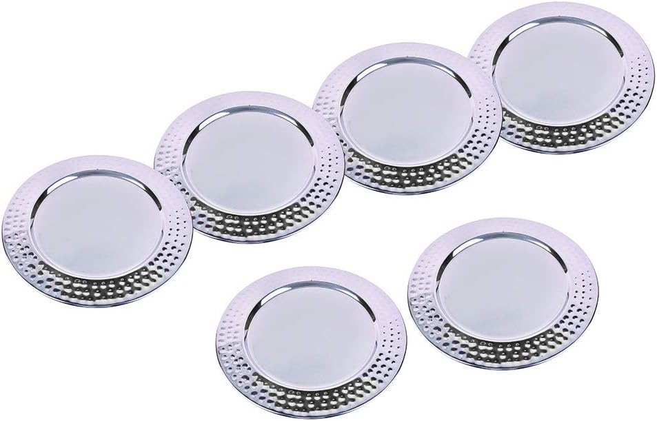 Kosma 6 Piece Round Charger Plates Stainless Steel High Polished