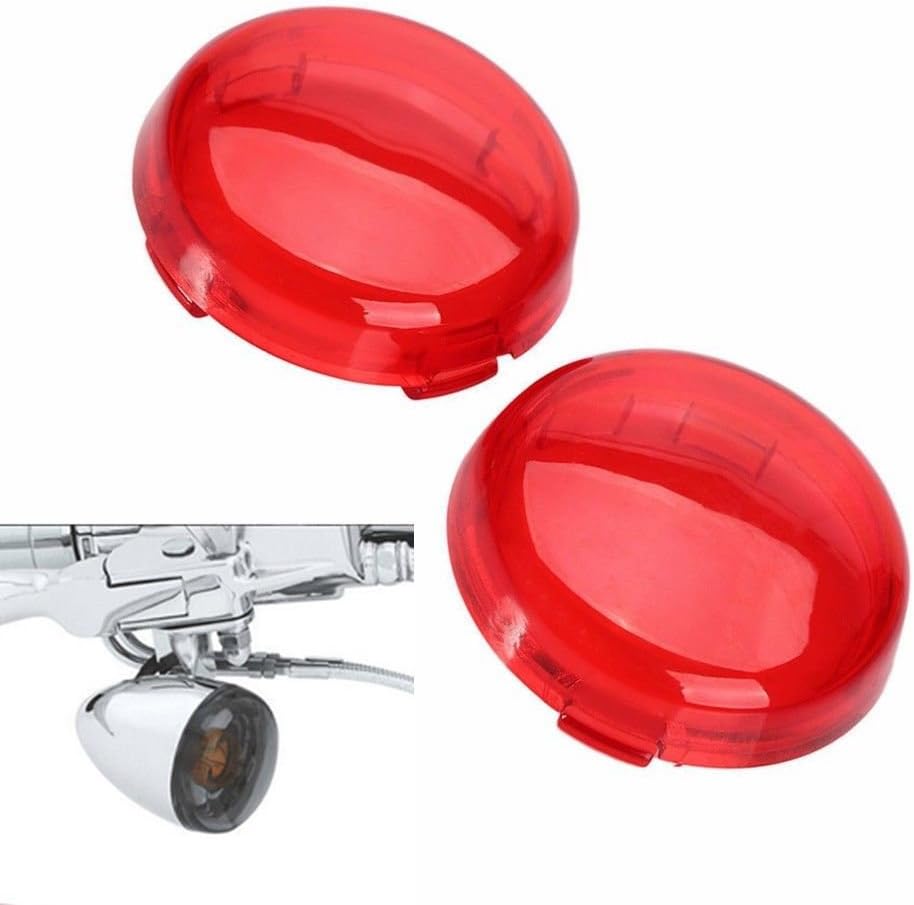 2PCS RED Motorcycle Front Turn Signal Light Lens Cover For