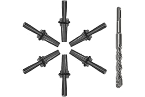 IVWNNN Rock Splitting Wedges 5/8 inch Rockhounding Tools with 160MM SDS Rotary Drill Bit for Splitting Granite, Marble, Concrete (6 Pack, 16mm)