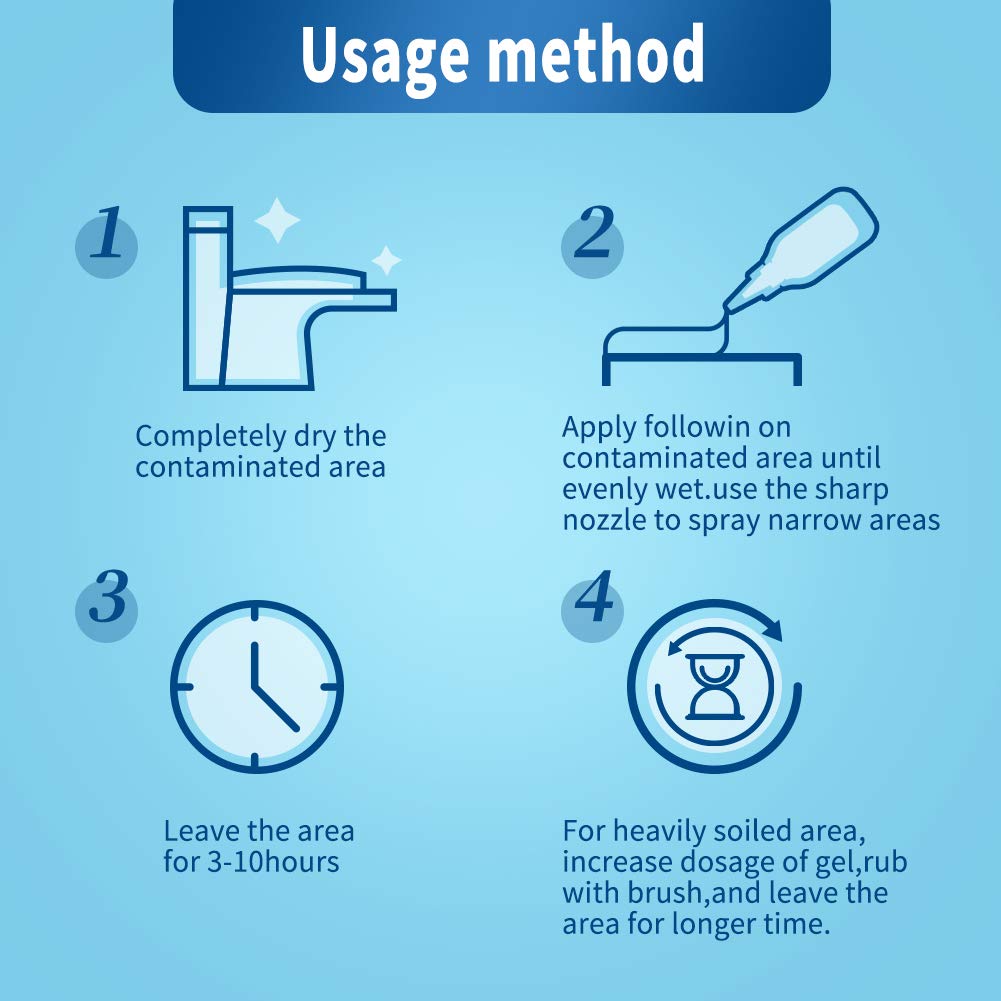 GELIVABLE Mold & Mildew Remover Gel Household Cleaner Wall Mold Cleaner for Tiles Grout Sealant Bath Sinks Showers - 5 Fl.Oz