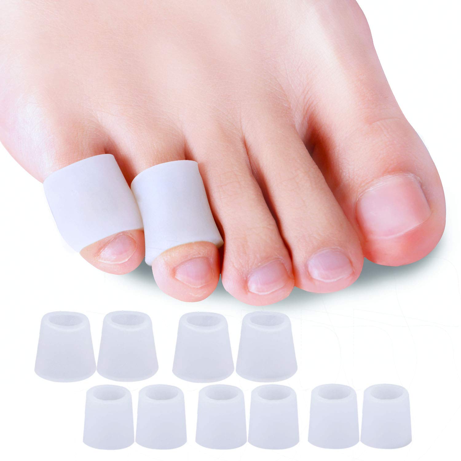 Sumiwish 10 Pack Silicone Toe Sleeves, Pinky Toe Protectors for Corns, Blister, Callus Protect, Little Toe Protector to Reduct Friction from Shoes