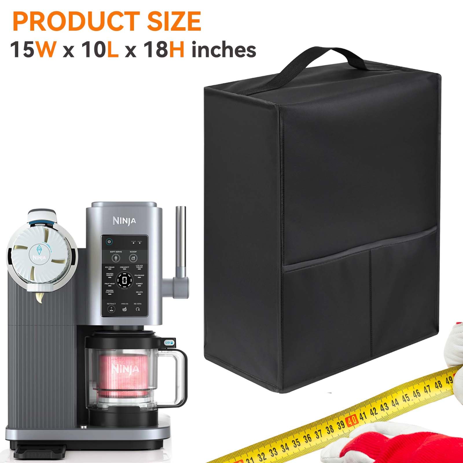 2025 New Ice Cream Machine Dust Cover, Made Of Heat-Resistant, Waterproof And Dust-Proof 600D Nylon Material, Compatible For Ninja NC701 Swirl by CREAMi Ice Cream and 16oz Soft Serve Maker. ?