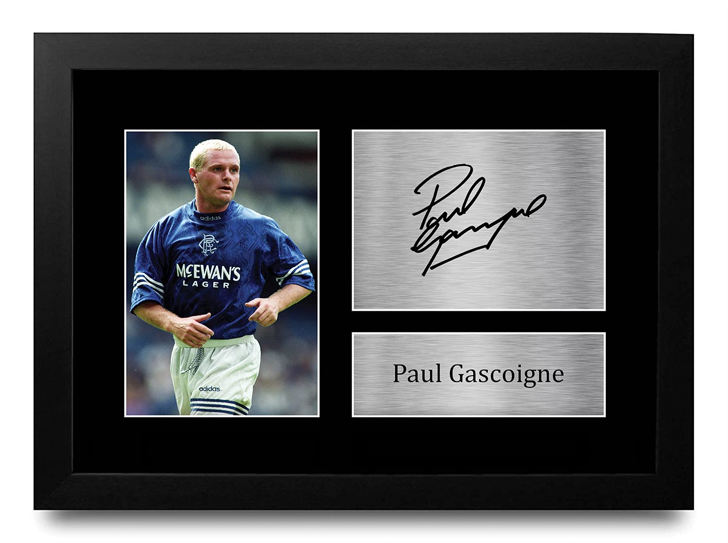 HWC Trading A4 FR Paul Gascoigne Rangers Gazza Gifts Printed Signed Autograph Picture for Fans and Supporters - A4 Framed โ image 1