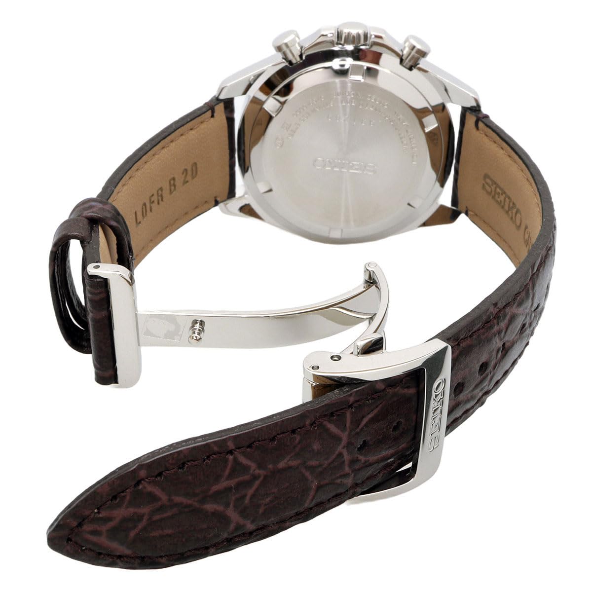 Seiko SBTR017 Men’s 1/5 Second Chronograph Quartz Wristwatch, Chronograph, Green, Brown Leather