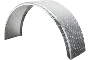 Tough Grade Aluminum Diamond Plate Round Top Fender - 10" X 34" X 17" | Car Hauler Trailer