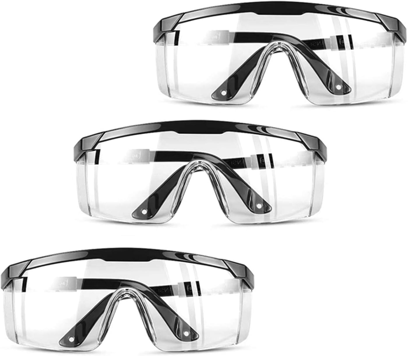 SNRIGGOR 3 Packs Fashion Anti Fog Protective Goggles Safety Glasses Perfect Eye Protective