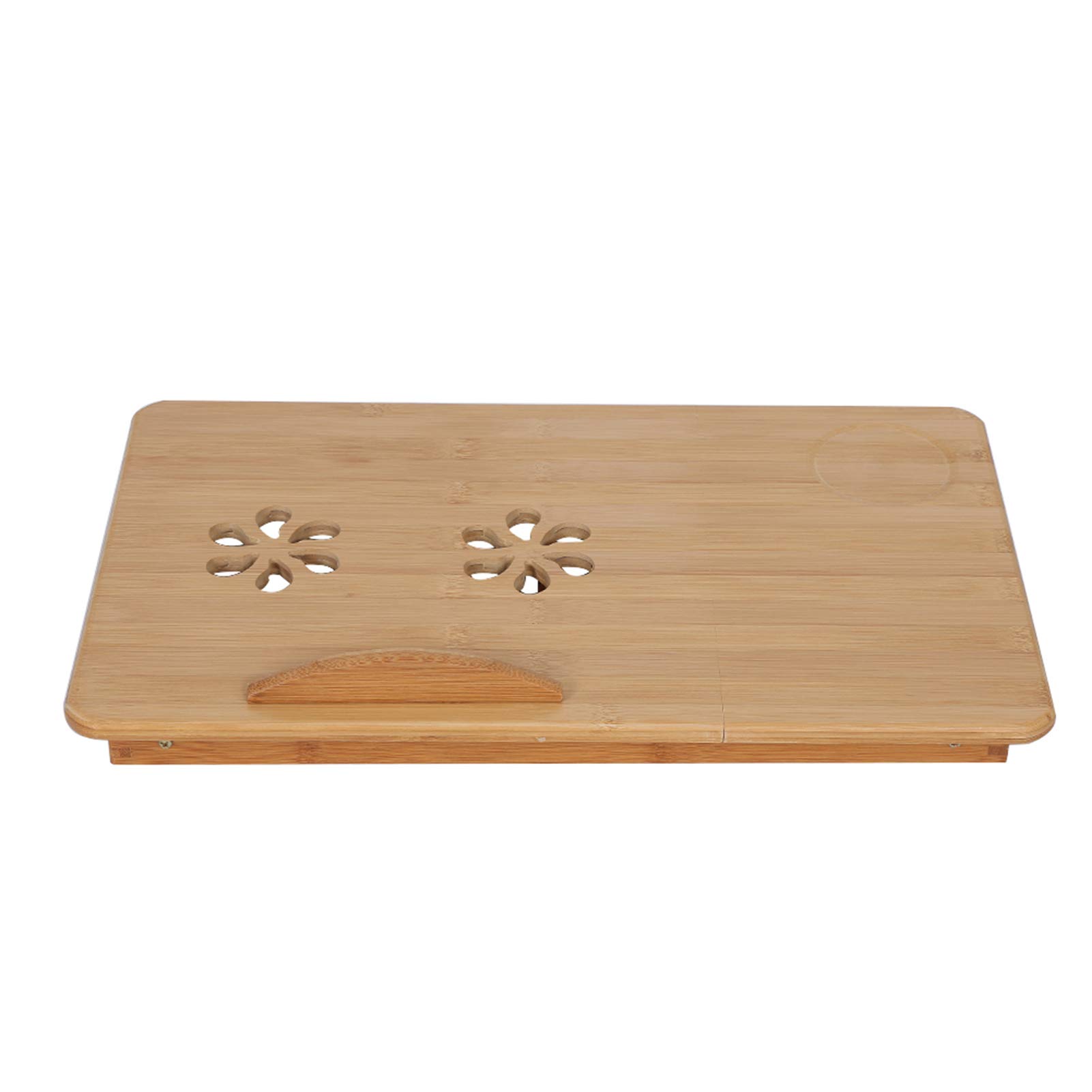 Laptop Desk,Bamboo Laptop Table Portable Computer Table for Bed Sofa Folding Computer Desk Notebook Stand with Ventilation Holes Bamboo Breakfast Table with Drawer, Adjustable Height 17.5-25cm