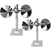 2 Pack Bird Scare Reflective Device, Bird Reflector Wind Spinners Outdoor | Polygonal Double-sided Blades, Aluminum Base, Keep Bird Pigeon Woodpeckers and Sparrows Away for Roof, Patio, Yard, Garden