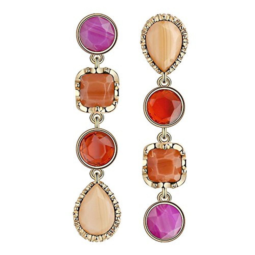 Fashion Creative Colorful Crystal Women Earrings Set Chunky Teardrop Gemstone Drop Dangle for Girls - Style 1