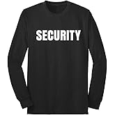 Security Shirt Event Guard Bouncer Police Safety Staff Front & Back Print Long Sleeve