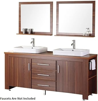 Design Element Washington 72 Inch Double Sink Vanity Set In