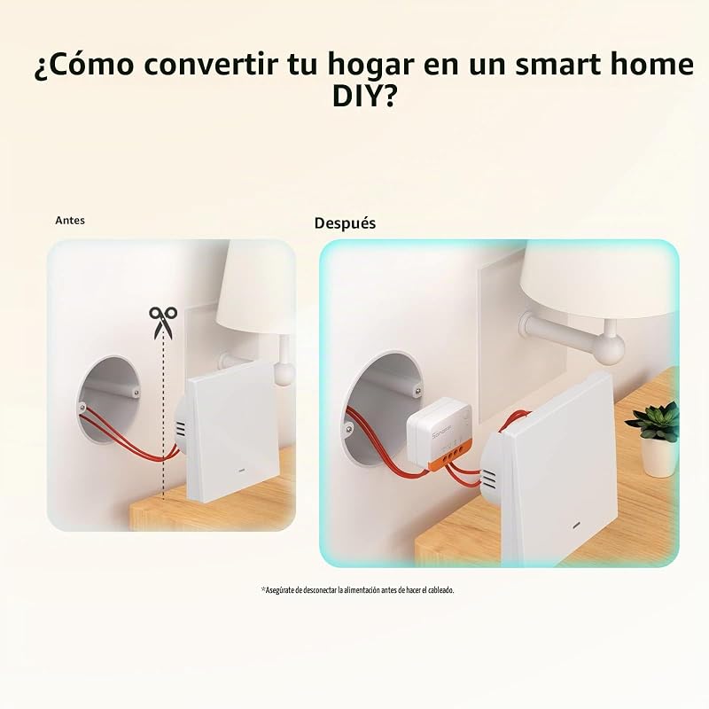 ZBMINIL2 Interruptor Inteligente Zigbee, sin Neutro, 2 Vías, Compatible con Alexa y Google Home, 4 Uds