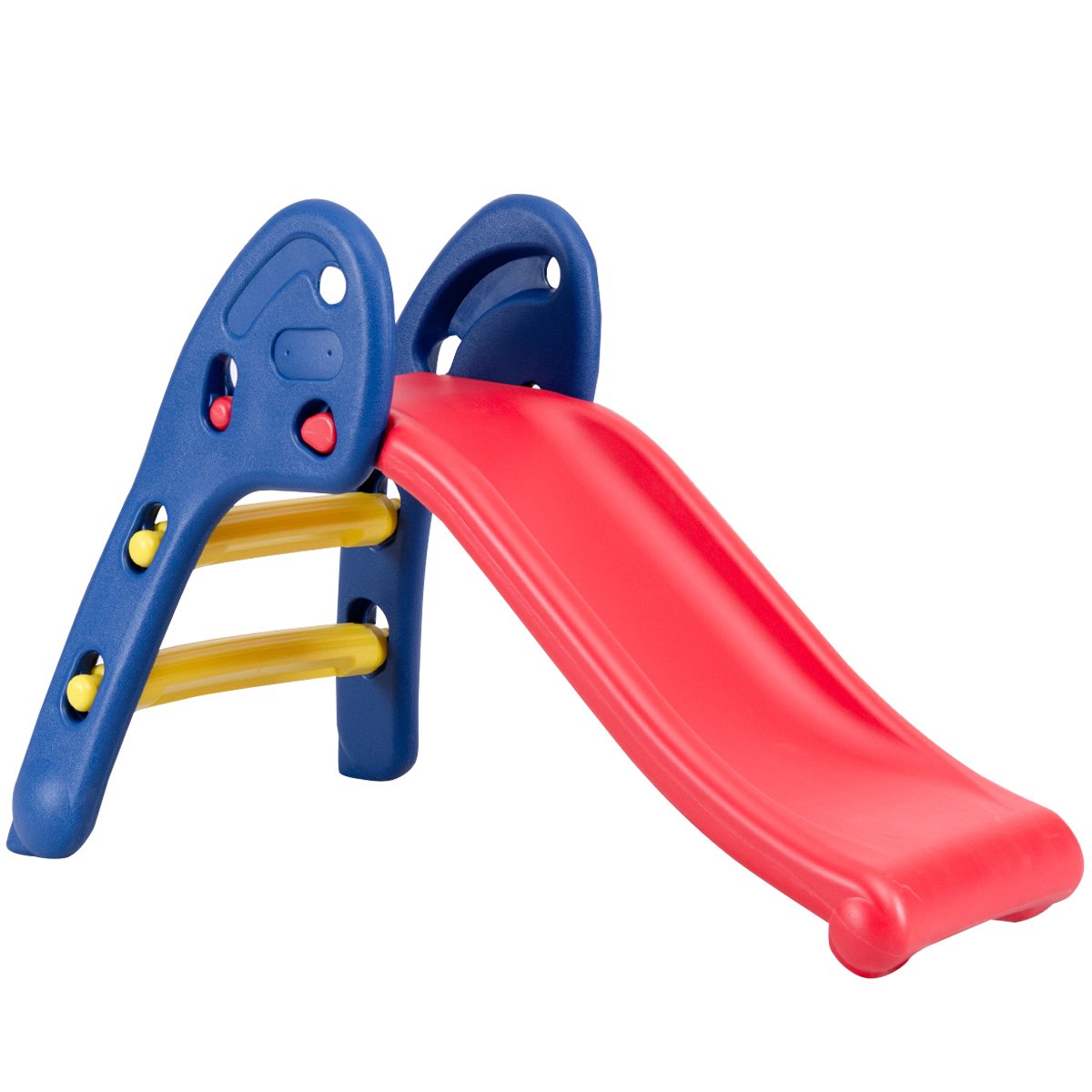 Baby Joy Folding Slide, Indoor First Slide Plastic Play Slide Climber Kids (Ellipse Rail)