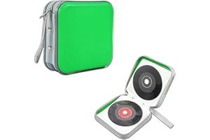 WINUERK 48 Capacity Hard Plastic DVD Case, Portable Zipper CD Case Holder, Universal Protective DVD Storage Zipper Box