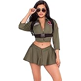 Leg Avenue Womens Licensed Top Gun Costume Adult Fighter Pilot Costume