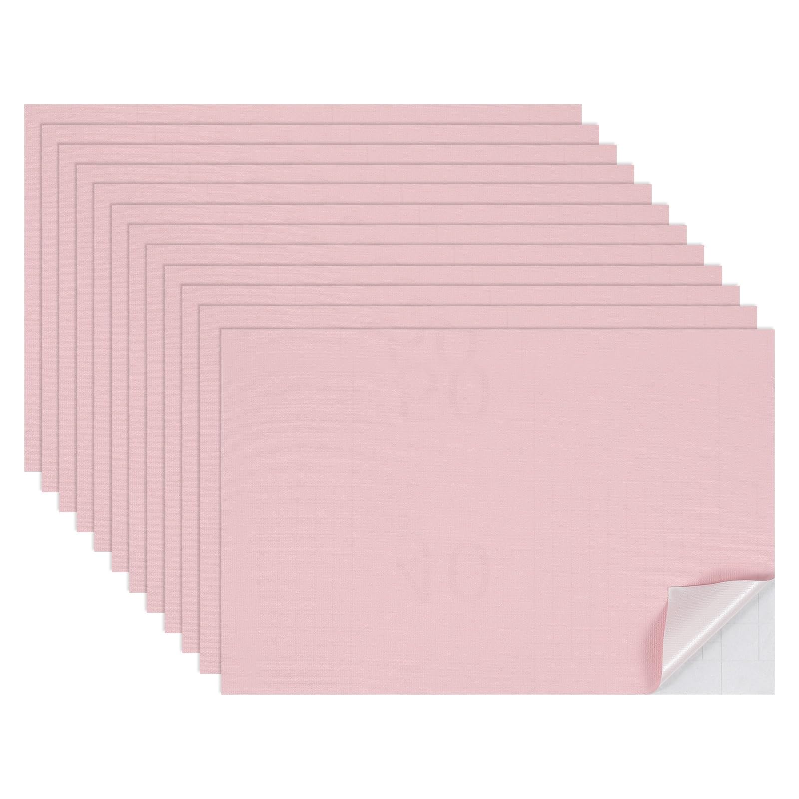 sourcing map 12 Sheets Miniature Dollhouse Wallpaper, Self-Adhesive PVC Flooring Wall, Mini Wall Decor for Dollhouse Sand Table Model Accessories 11.81 x 7.87 Inch (Light Pink)