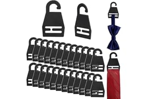 AHANDMAKER 50Pcs Black Tie Hanger Plastic Neck Tie Holders Organizer for Retail Display Closet Storage Space Saving Plastic N