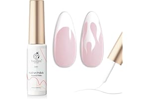 beetles Gel Polish Swirl Nail Art White Gel Liner Nail Polish 1 pcs 7ml Classic White Color Nails Art Paint for Thin French Tip Line Soak off Uv Lamp Manicure Salon