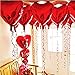 BinaryABC Foil Balloons,Love Heart Shape Helium Valentines Wedding Birthday Party Decorations,Approx,45cm,10 Pieces(Red) primary