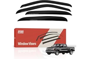 R-GEE Out-Channel Window Rain Guards Fit for Chevy Silverado/GMC Sierra 2001-2007, Window Vent Wind Deflectors Visors Shades 