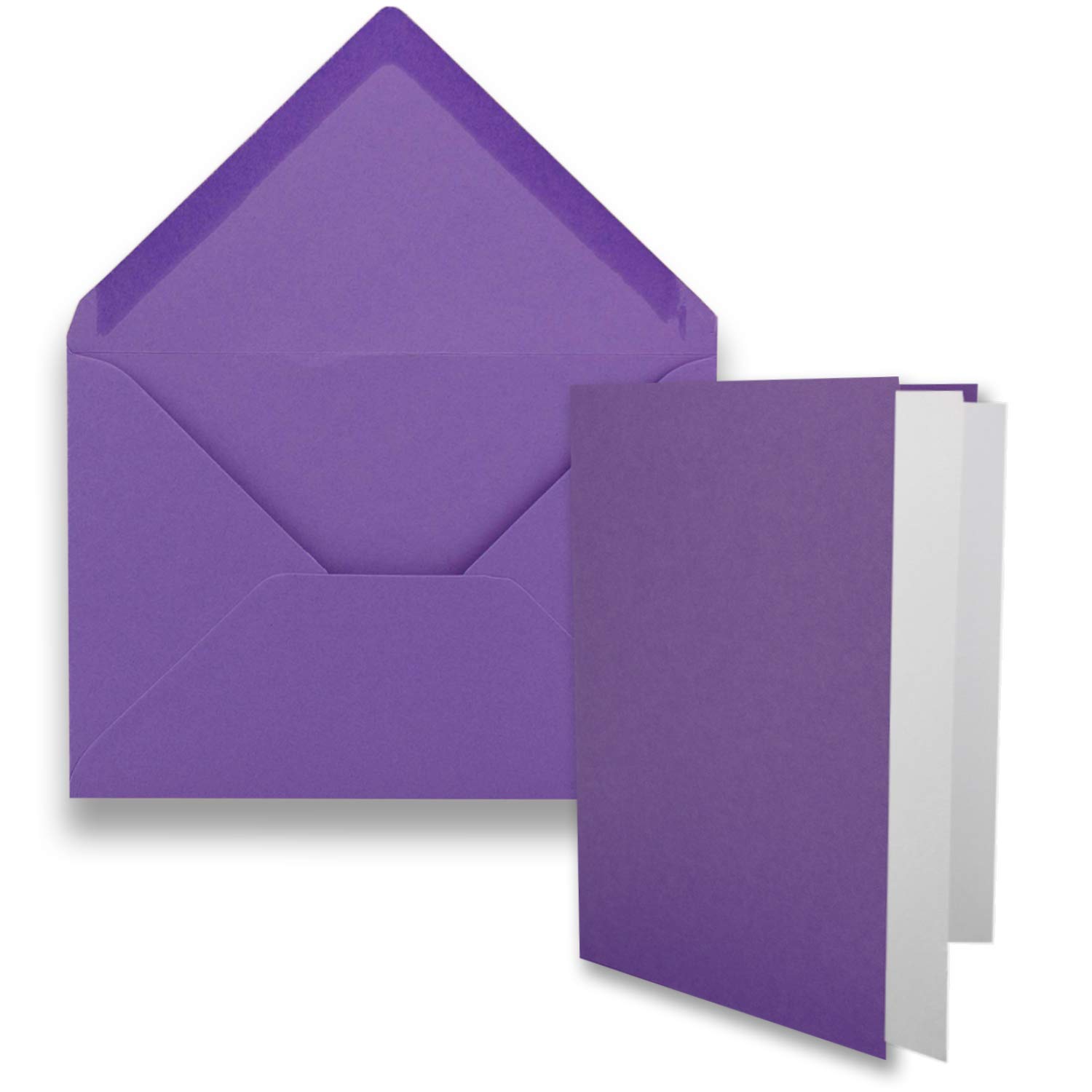 "FarbenFroh by GUSTAV NEUSER "10x DIN B6 folding card set violet 115 x 170 mm 11.5 x 17 cm double cards with envelopes and insert paper FarbenFroh by GUSTAV NEUSER