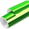 WRAPXPERT Green Chrome Vinyl,Chrome Mirror Vinyl Metallic No Bubble 12" x5ft,Green Permanent Adhesive Roll for Signs Lettering