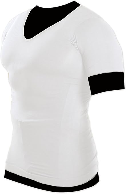 Amazon マッスルプロジェクト 日本企画 加圧シャツ メンズ 加圧インナー 加圧インナーシャツ インナーシャツ 引き締め 姿勢補正 運動効果 新日本プロレス 棚橋弘至 オススメ 半袖 白 ホワイト Vネック L エクササイズ メーカー公式 マッスルプロジェクト 補正