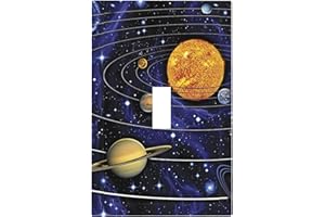 DJTRRF Blue Galaxy Planet 1 Gang Light Switch Cover Single Toggle Decorative Wall Plate Electrical Switchplate Faceplate for Nursery Kids Room Bedroom Decora