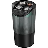 HALOBLK Large Capacity Coin Holder for Car Change Organizer, Compatible with Most Vehicles & Trucks, Black (1 Pack)