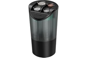 HALOBLK Large Capacity Coin Holder for Car Change Organizer, Compatible with Most Vehicles & Trucks, Black