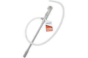 DeWay Battery-Powered Stick Fuel Transfer Pump with Fast 3.2GPM Flow Rate & 51” Clear Transfer Hose for Hands-Free Use, Fits Most Gas Cans for Pumping Gasoline, Kerosene, Diesel & Non-Potable Water