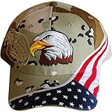 American Flag Hat - USA Eagle Baseball Cap with 100,000 Embroidery Stitches (Camo), Great Gift for Dad
