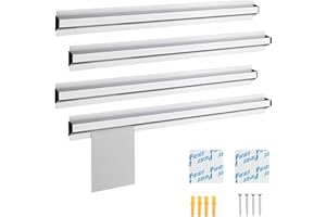 CJGYZ 4 Pcs Ticket Holder for Restaurant,Magnetic Note and Paper Holder with Aluminum Shelf Brackets, 16/18/24" Ticket Rail for Restaurant Orders,Bill Display, Kitchen, Cafes, Bars(24 Inch)