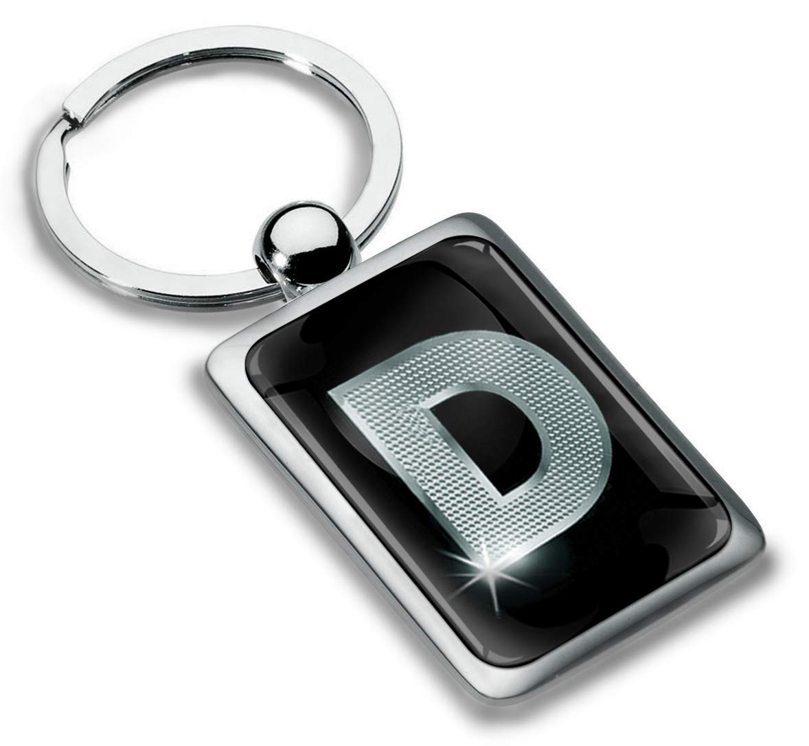 Biomar Labs Letter Keychain Alphabet Initial Keyring 3D Metal Stainless Steel Personalised Initials Charm for Car Keys and House Keys (KK 82)