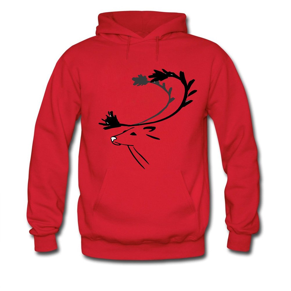 opport Men's Merry Chirstmas Simple Elk Line Drawing Elk Deer Hoodies-ANZ