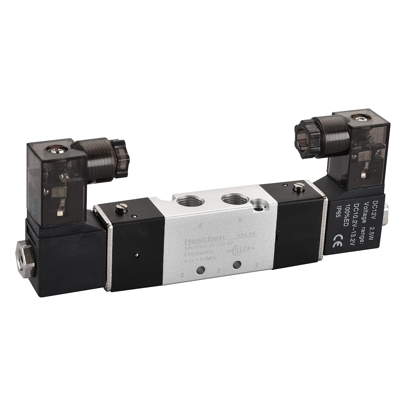 Heschen Electrical Pneumatic Solenoid Valve 4V120-06 12VDC PT1/8 5 Way 2 Position CE