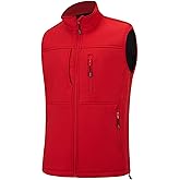 XinYangNi Men's Lightweight Softshell Golf Running Vest Outerwear Zip Up Fleece Lined Windproof Sleeveless Jacket for Hiking